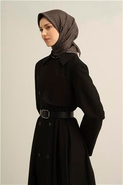 Armine Çiçek Desenli Saf İpek Twill Eşarp 9307D 04