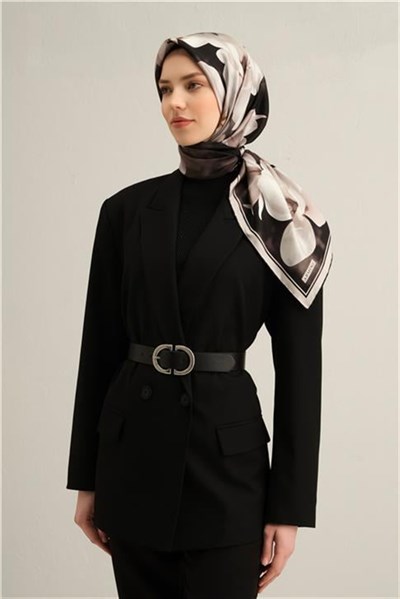 Armine Çiçek Desenli Saf İpek Twill Eşarp 9305D 85