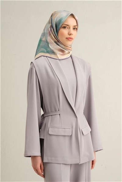 Armine Çiçek Desenli Saf İpek Twill Eşarp 9310D 32
