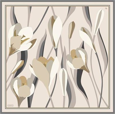 Armine Çiçek Desenli Saf İpek Twill Eşarp 9302 38
