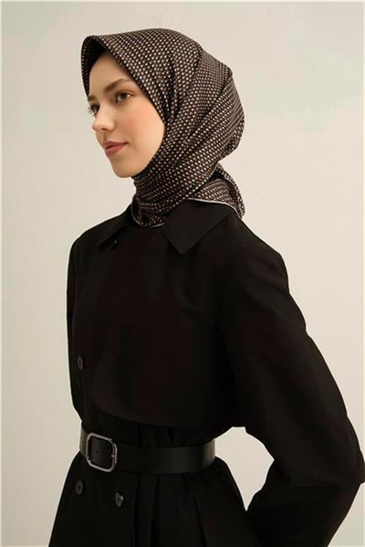 Armine Çiçek Desenli Saf İpek Twill Eşarp 9307D 04