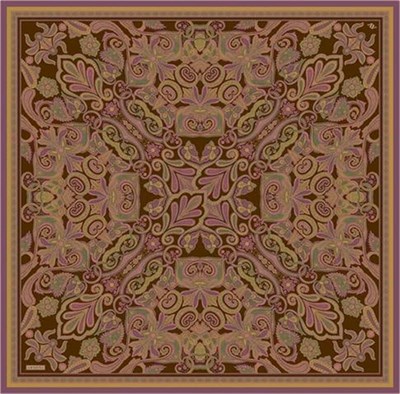 Armine Etnik Desen Saf İpek Twill Eşarp 9421D 81