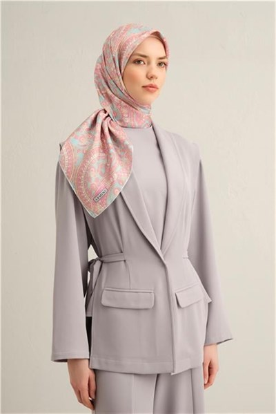 Armine Etnik Desenli Saf İpek Twill Eşarp 9304D 31