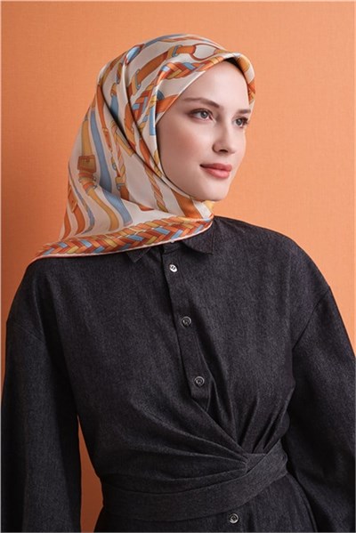 Armine Jakarlı İpek Eşarp 9607D 80
