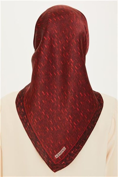 Armine Klasik Desenli Twill Saf İpek Eşarp 9230D 85