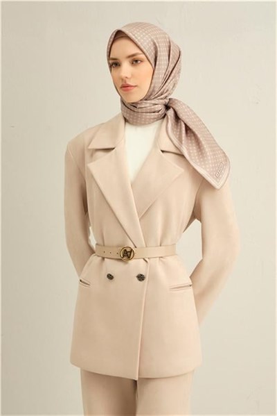 Armine Monogram Desenli Saf İpek Twill Eşarp 9345D 14