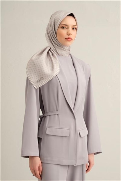 Armine Monogram Desenli Saf İpek Twill Eşarp 9345D 55