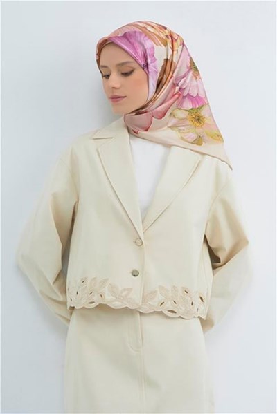 Armine Yeni Sezon 2026 Saf İpek Twill Eşarp 9503D 01