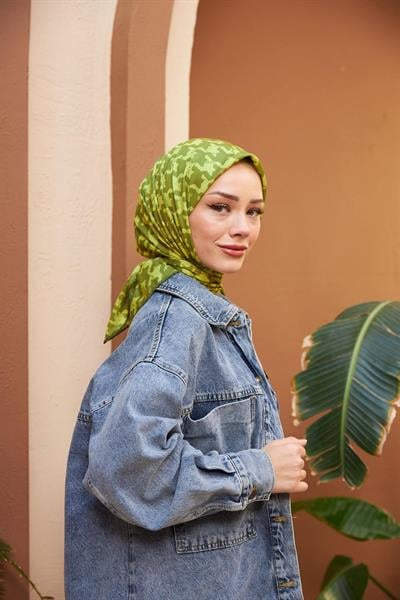 Aura Kazayağı Soft Eşarp Yağ Yeşili 1155-04