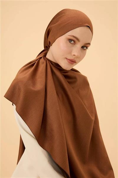 Bakır Siyah Düz Çift Taraflı İpek Şal Modeli