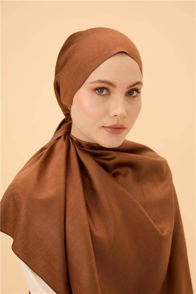 Bakır Siyah Düz Çift Taraflı İpek Şal Modeli