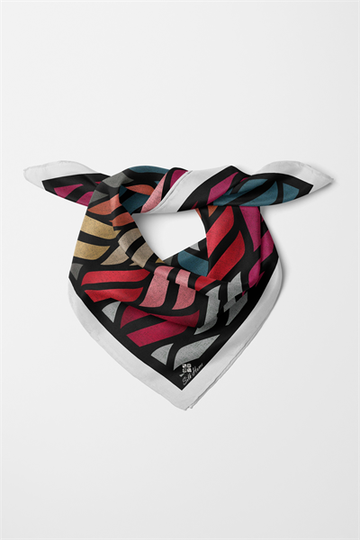 Bandana Dalga Form Desen Siyah
