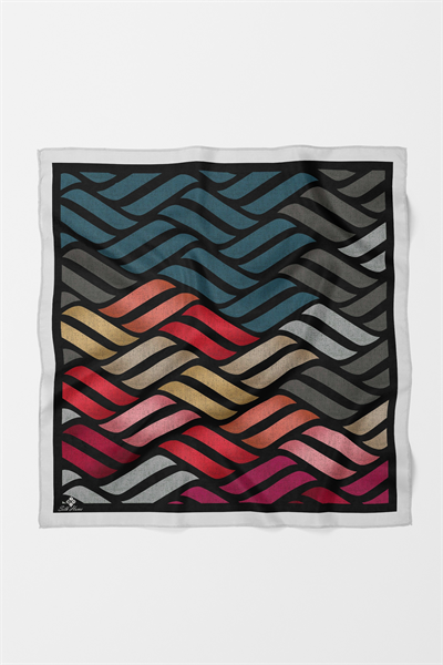 Bandana Dalga Form Desen Siyah
