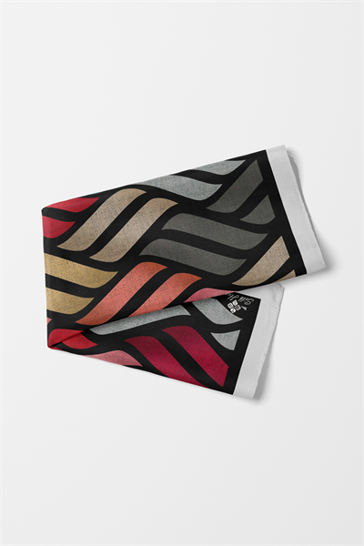 Bandana Dalga Form Desen Siyah