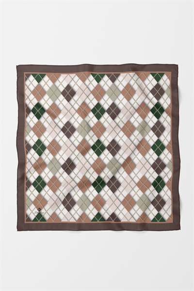 Bandana Ekose Desen Kahverengi