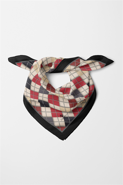 Bandana Ekose Desen Kırmızı