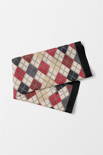 Bandana Ekose Desen Kırmızı