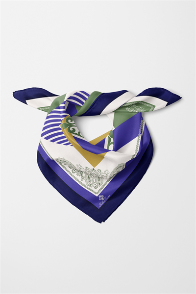 Bandana Ethnic Motif Desen Yeşil
