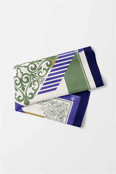 Bandana Ethnic Motif Desen Yeşil