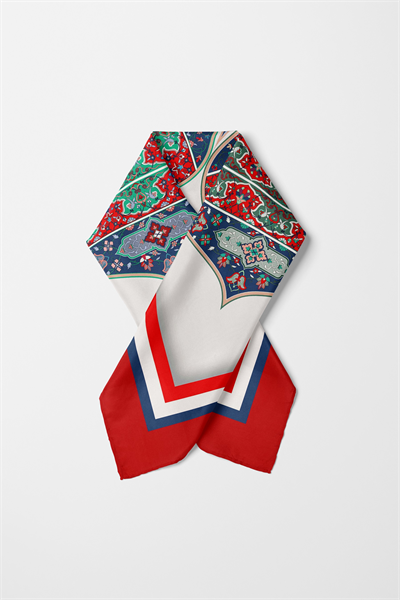 Bandana Etnik Desen Kırmızı