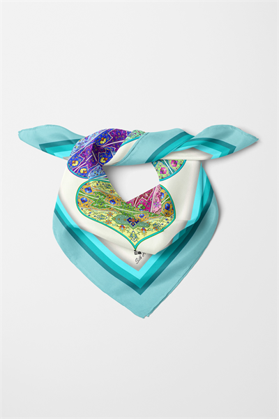 Bandana Etnik Desen Mavi