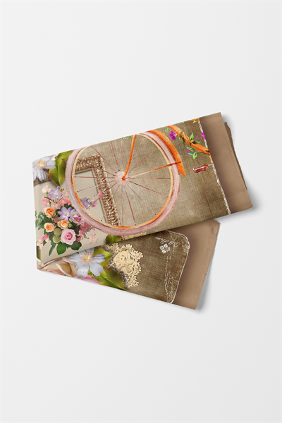 Bandana Flower Desen Sütlü Kahve