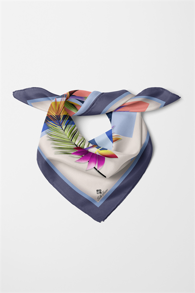 Bandana Leaves Desen Lacivert