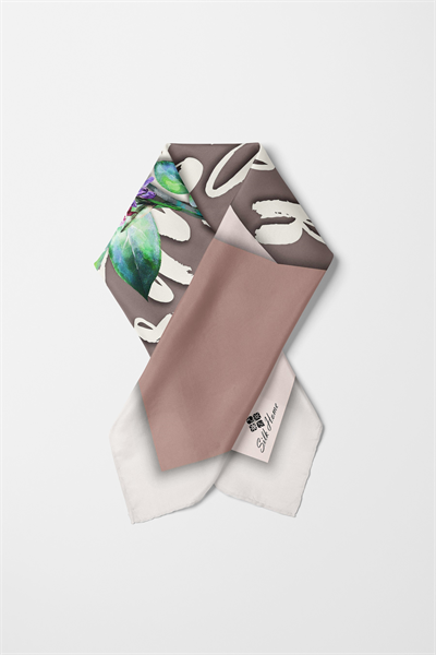 Bandana Letters Desen Pudra Vizon