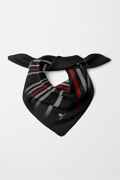 Bandana Şerit Desen Siyah