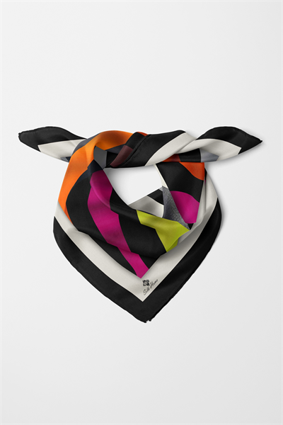 Bandana Şerit Desen Siyah