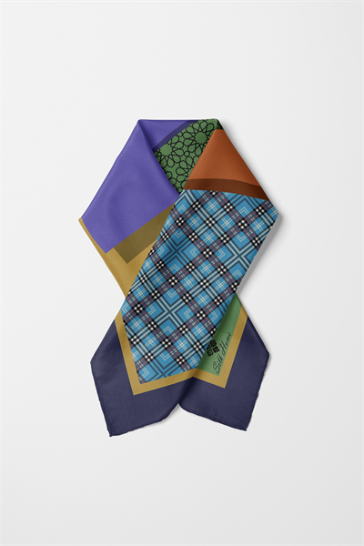 Bandana Soyut Kolaj Mor