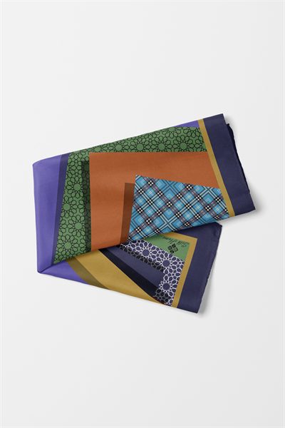 Bandana Soyut Kolaj Mor