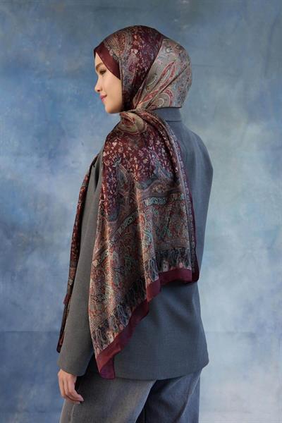 Bordo Hint Vual Şal -  5002-02