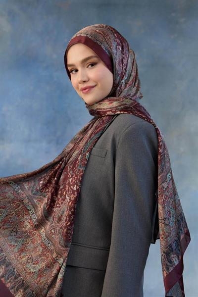 Bordo Hint Vual Şal -  5002-02