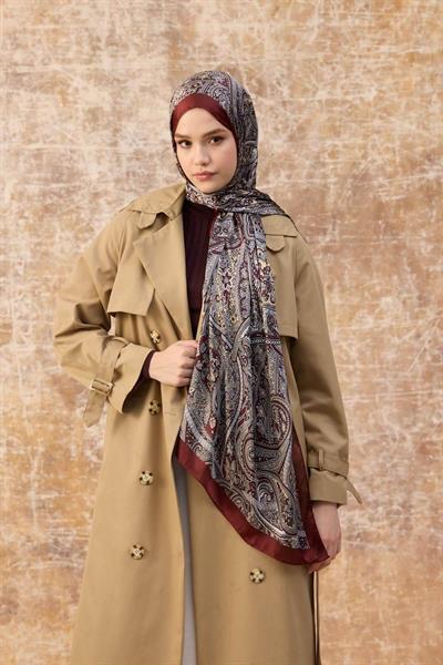 Bordo Hint Vual Şal -  5003-02