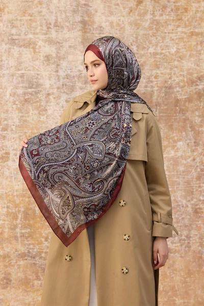 Bordo Hint Vual Şal -  5003-02