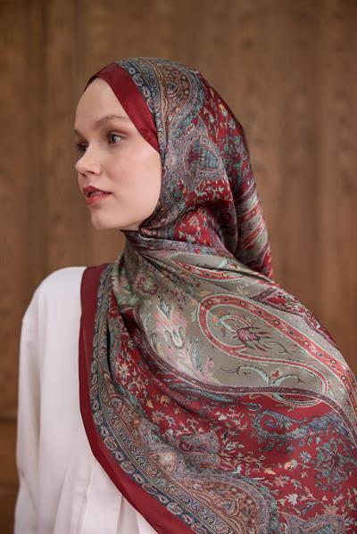 Bordo Hint Vual Şal - 5002-02