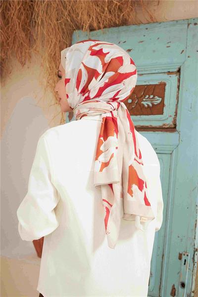 Comfort Arya Şal Krem Kırmızı 3028-09