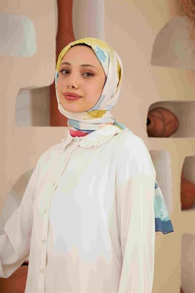 Comfort Flowers Şal Camgöbeği Mavi 3027-06