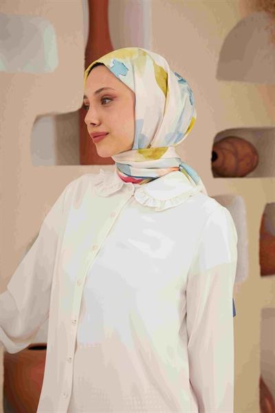 Comfort Flowers Şal Camgöbeği Mavi 3027-06