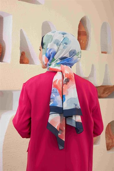 Comfort Flowers Şal Gece Mavi 3027-13