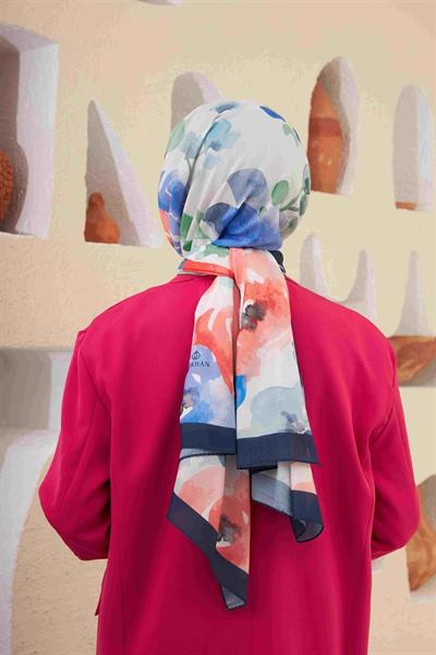 Comfort Flowers Şal Gece Mavi 3027-13