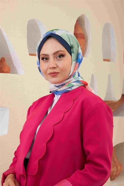 Comfort Flowers Şal Gece Mavi 3027-13