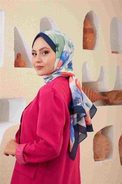 Comfort Flowers Şal Gece Mavi 3027-13