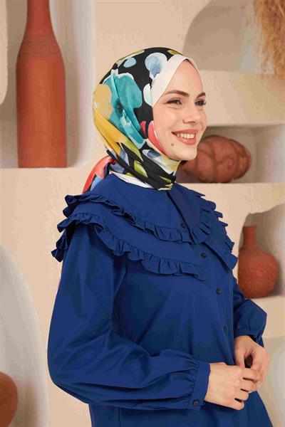 Comfort Flowers Şal Siyah 3027-02