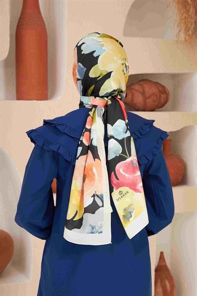 Comfort Flowers Şal Siyah 3027-02