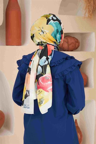 Comfort Flowers Şal Siyah 3027-02