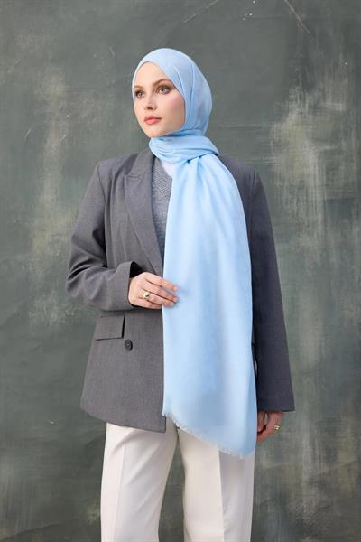 Dalga Desen Pamuk Jakar Şal Bebe Mavisi 8010-03