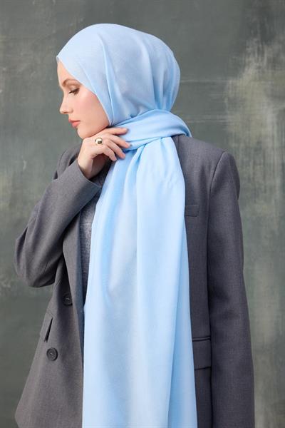 Dalga Desen Pamuk Jakar Şal Bebe Mavisi 8010-03