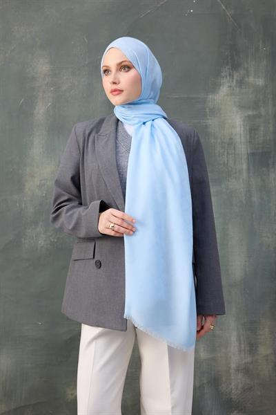 Dalga Desen Pamuk Jakar Şal Bebe Mavisi 8010-03